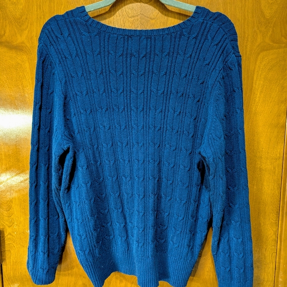 St. John's Bay Navy Blue XXL cable knit sweater RN 93677 - Picture 2 of 12
